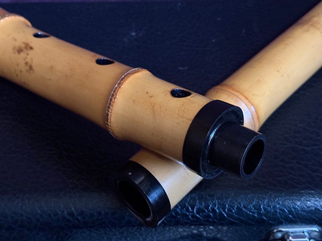 都山流尺八　在銘(2印)　長さー約58㎝　 重さー約430g　松下深水銘