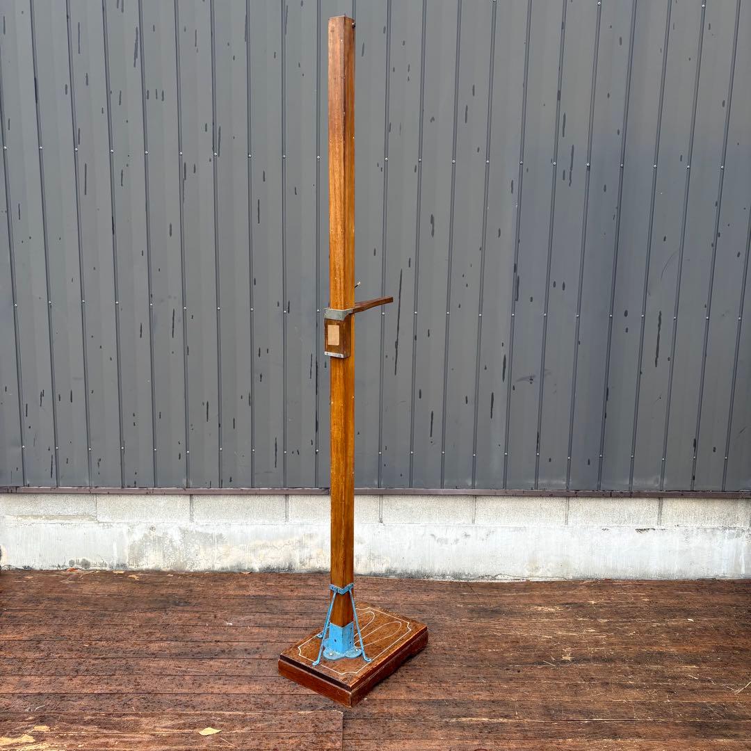 昭和レトロ 木製 身長計 アンティーク 計測器 什器 古道具 ビンテージ