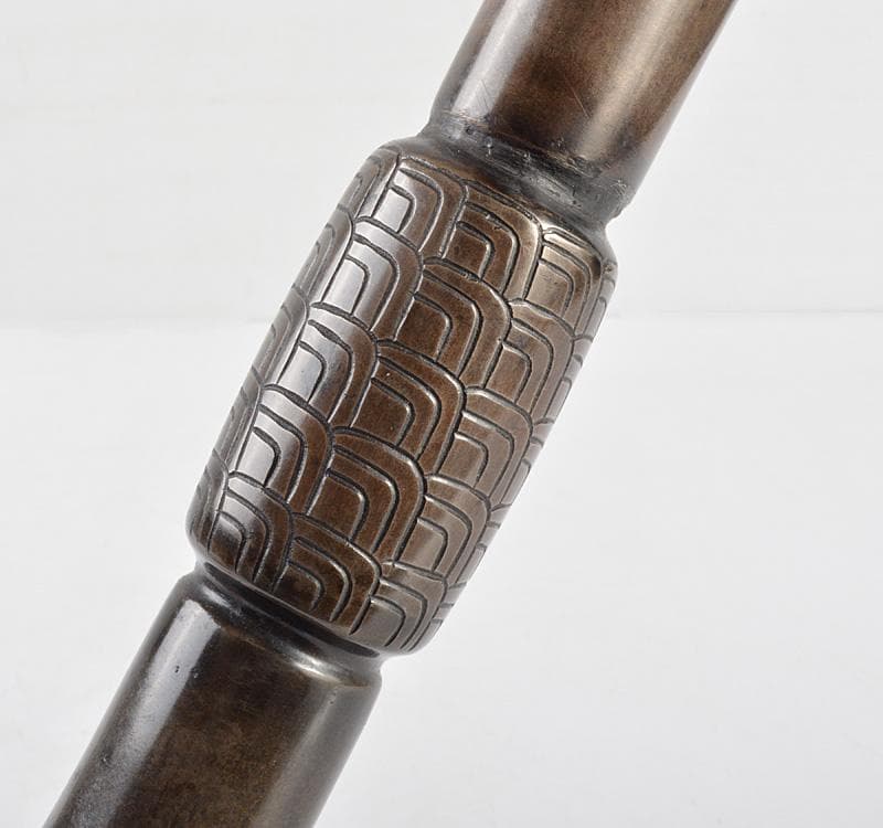 中国　古銅宣徳銅　砂張饕餮文觚　M　R4852