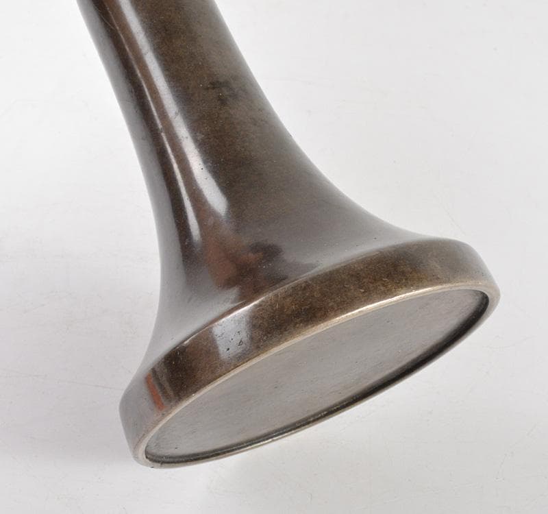 中国　古銅宣徳銅　砂張饕餮文觚　M　R4852