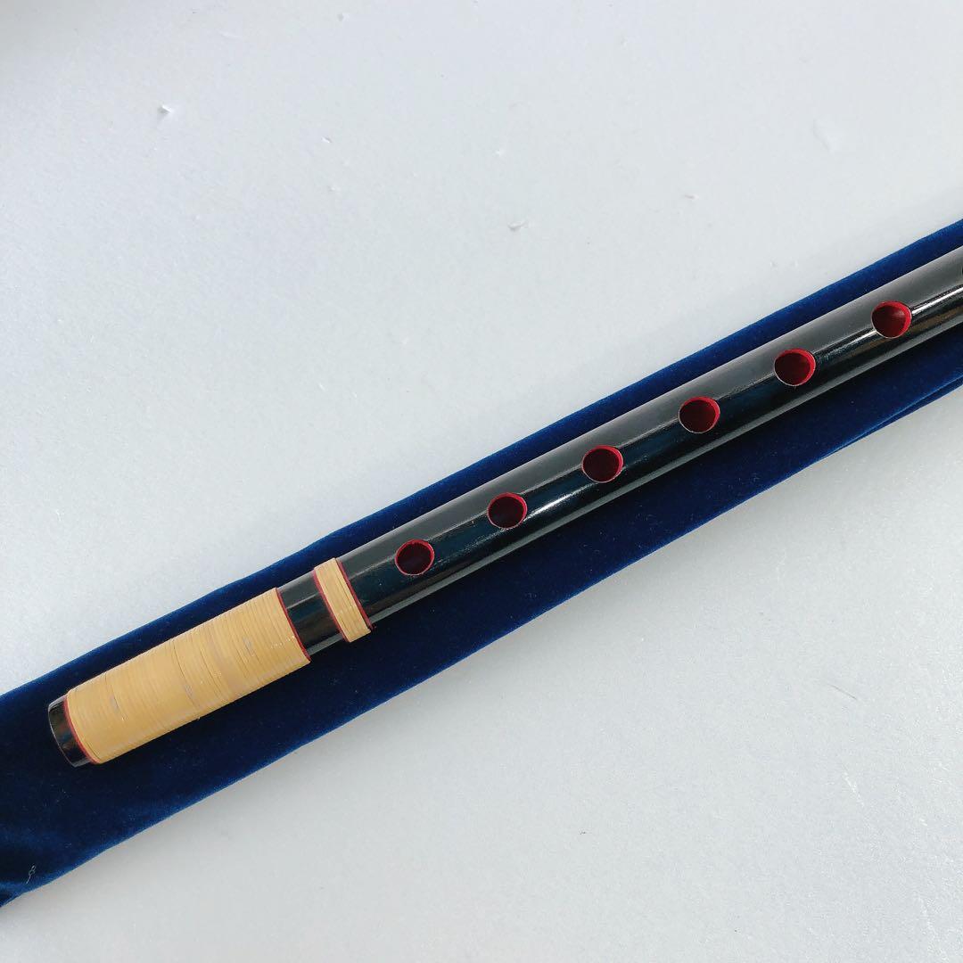 紫水 紫水笛 篠笛 民謡笛 ドレミ調 7穴5本調子 黒塗 籐両巻