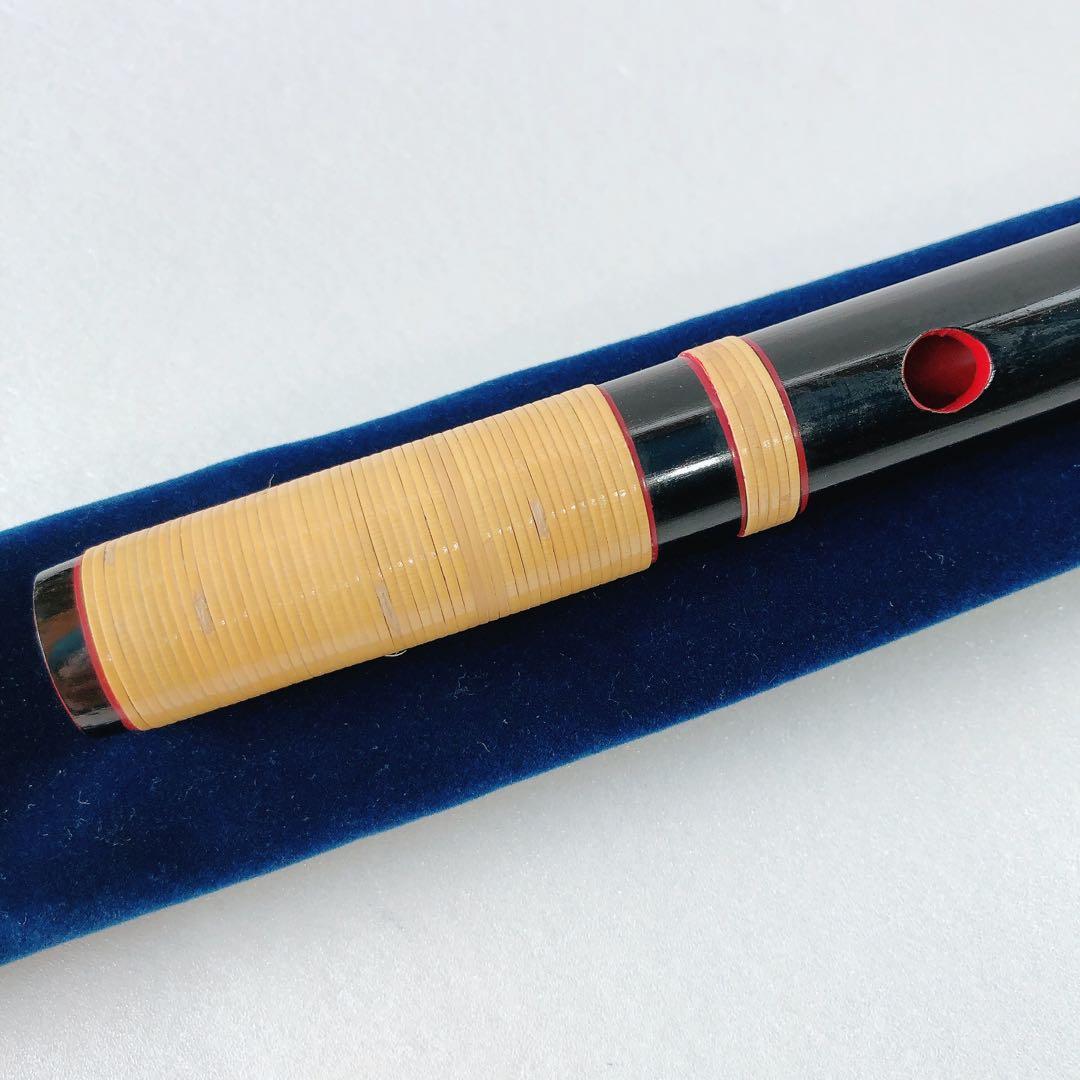 紫水 紫水笛 篠笛 民謡笛 ドレミ調 7穴5本調子 黒塗 籐両巻