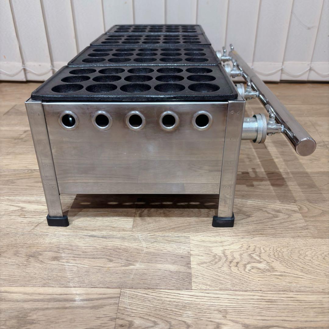 ①【良品】 IKK 業務用 たこ焼き器 154S プロパン 15穴×4連 鉄鋳物