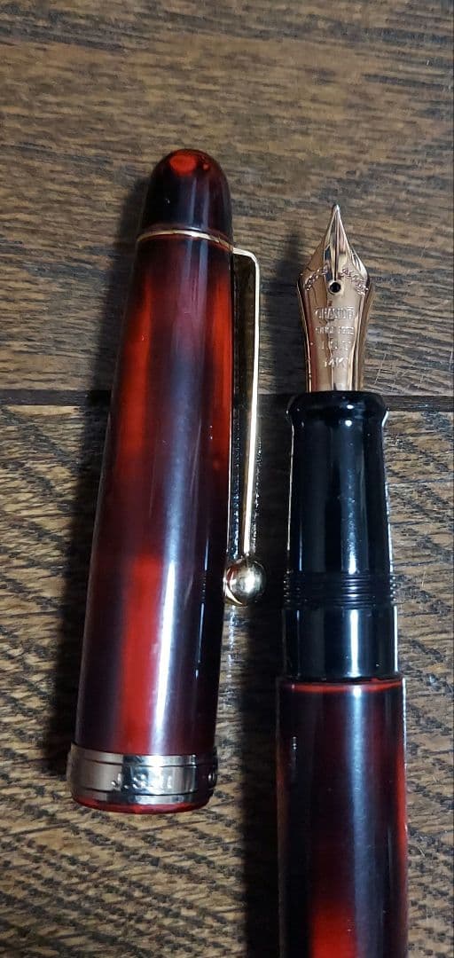 大橋堂　万年筆　漆塗　両先細タイプ