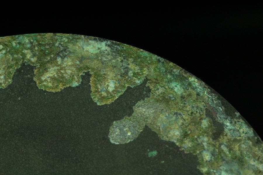 中国美術 白銅 龍紋 古鏡 φ17.5cm(K-HA465)