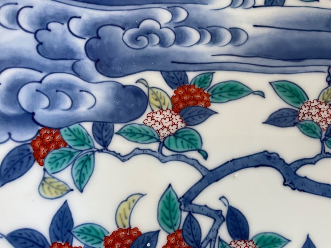 十三代今泉今右衛門 重要無形文化財「色鍋島皿」尺皿　Iro Nabeshima