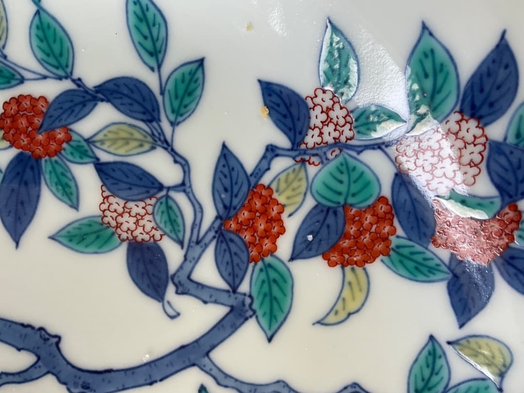 十三代今泉今右衛門 重要無形文化財「色鍋島皿」尺皿　Iro Nabeshima