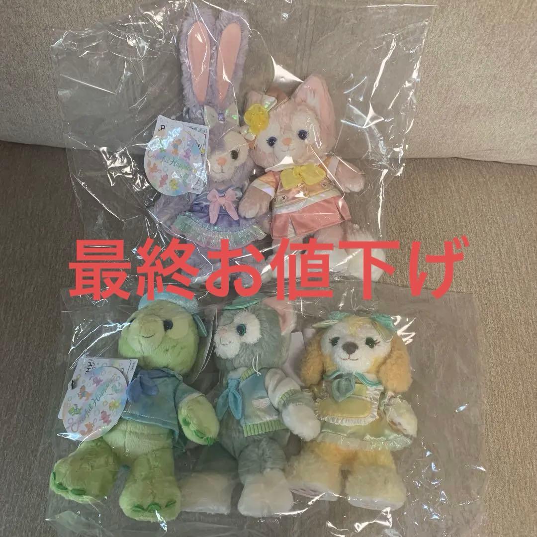 ダッフィー&フレンズ20周年　カラフルハピネス　ポージープラッシー　5人セット