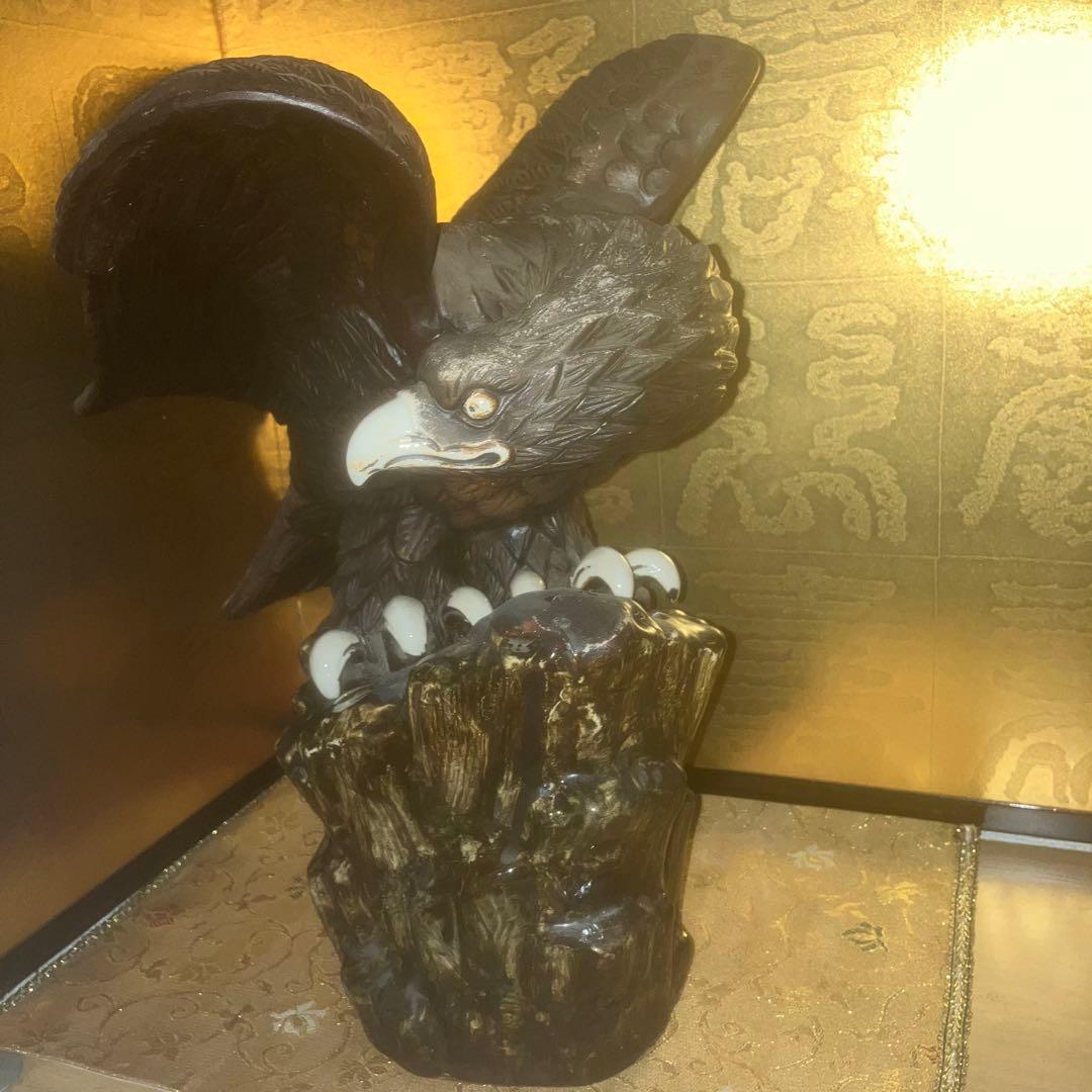 【超特級呪物】運気を鷲づかみする自由と成功の象徴　九谷焼　鷲のシンボル像　縁起物