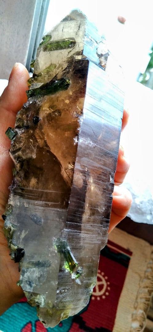 グリーントルマリン入りシトリンポイント