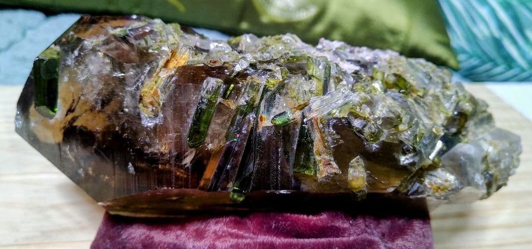 グリーントルマリン入りシトリンポイント