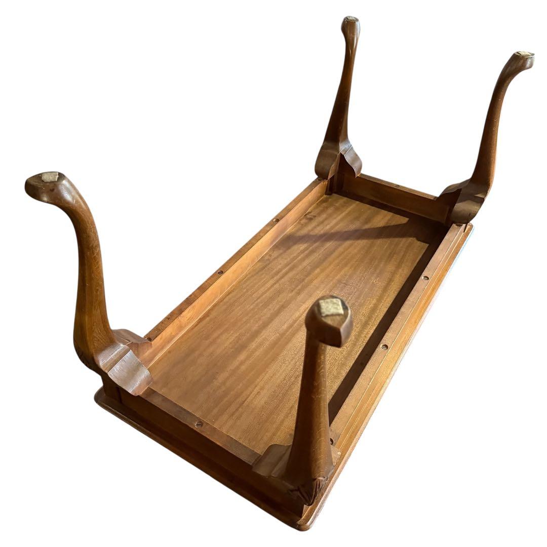 HR754 【ビンテージ】イギリス　英国　アンティーク　ガラストップローテーブル