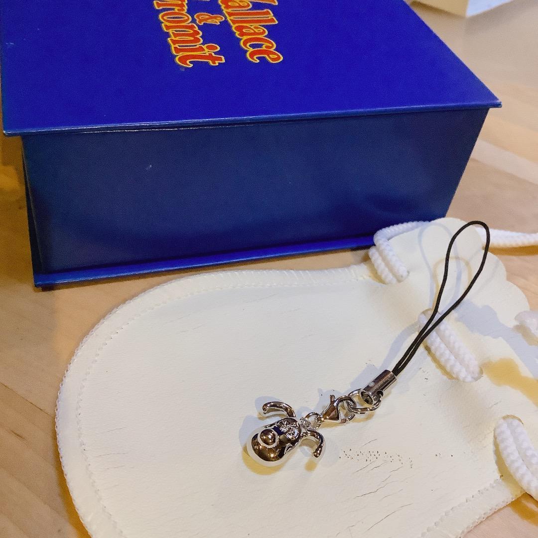 超希少　ウォレスとグルミット　シルバー 925　携帯 ストラップ gromit