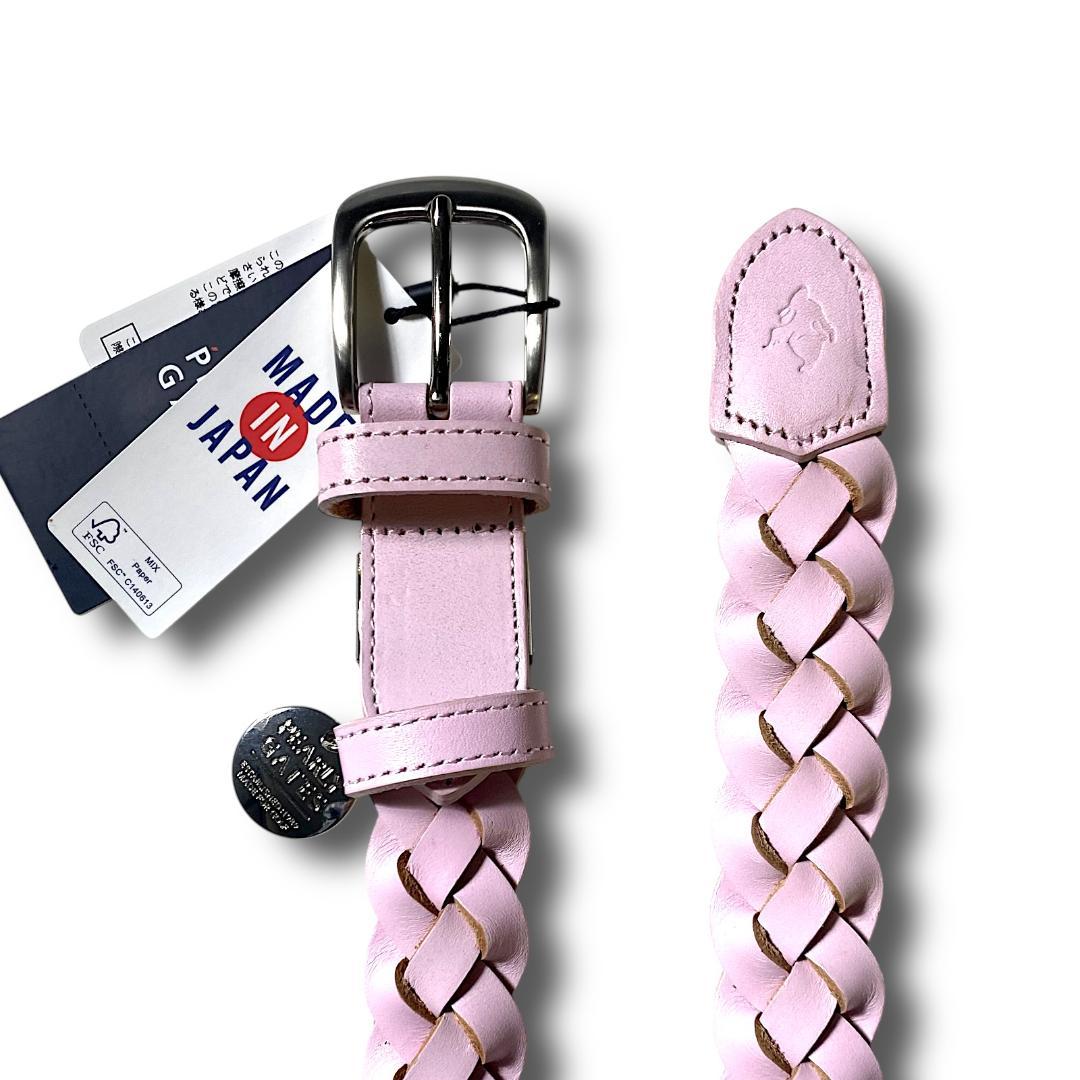 パーリーゲイツ 定価19800円 日本製 レザー メッシュベルト チャーム付き