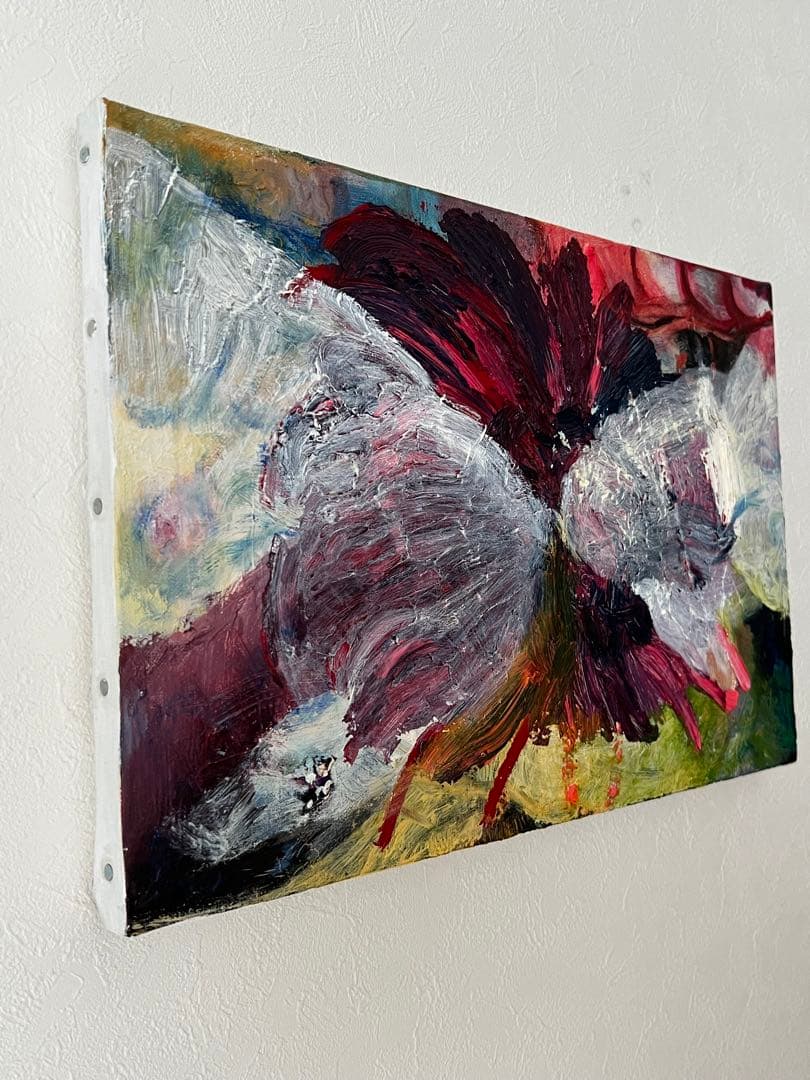 【P6号】ちょうちょのメガネ 原画 油絵 oil painting 油彩