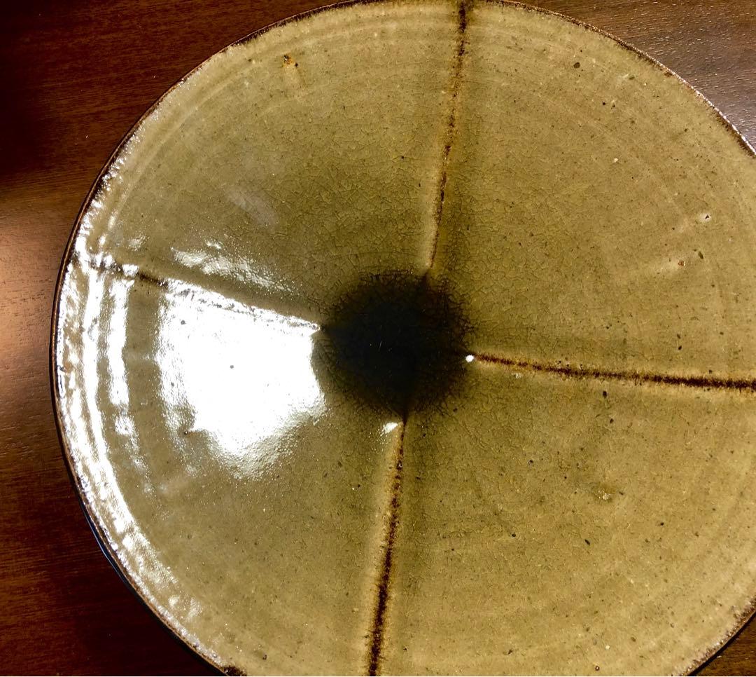 加守田章二　飴釉十文字皿