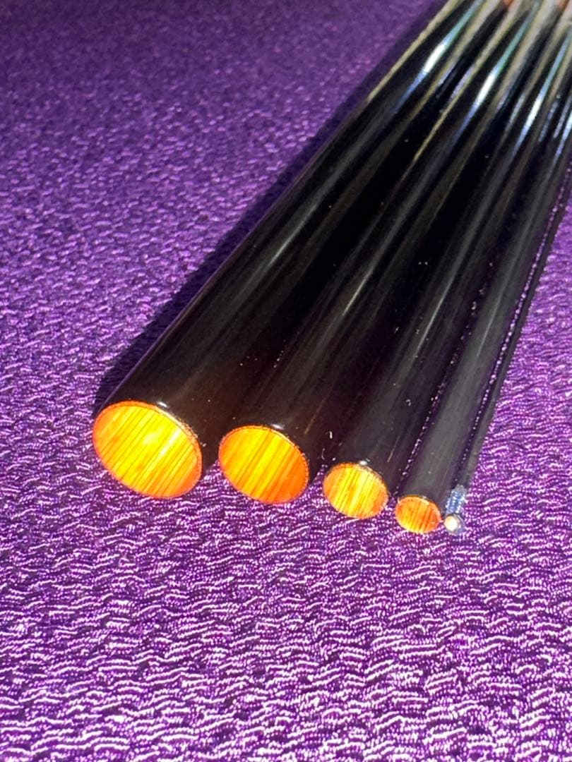 貴重な、初代 貞石匠作 竹しぐれ　黒口巻 15尺 5本継 綿握り