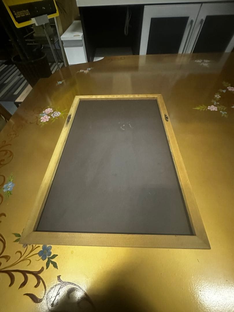 女性の着物イラスト 木製フレーム 鏡