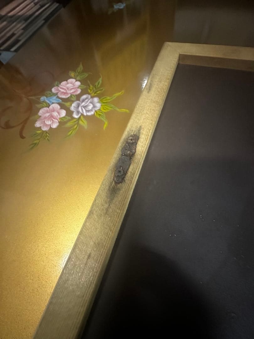 女性の着物イラスト 木製フレーム 鏡