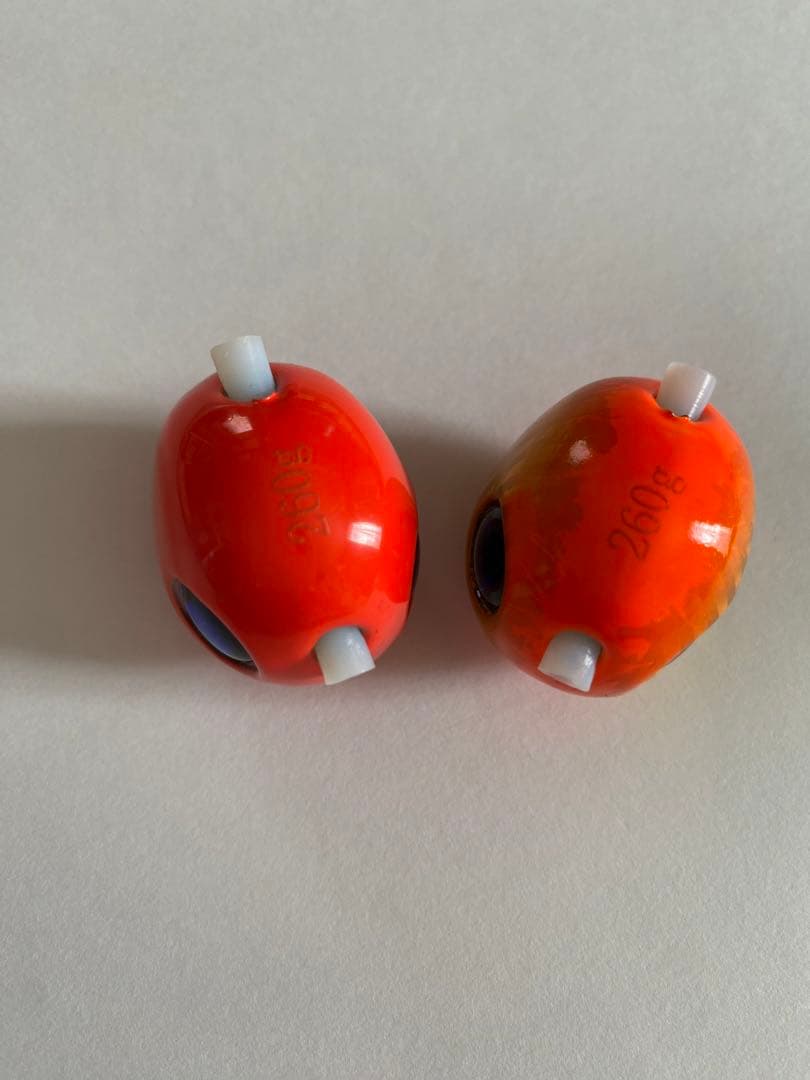 丸型オレンジ260g2個　タイラバ　鯛ラバヘッド　タングステン　送料無料