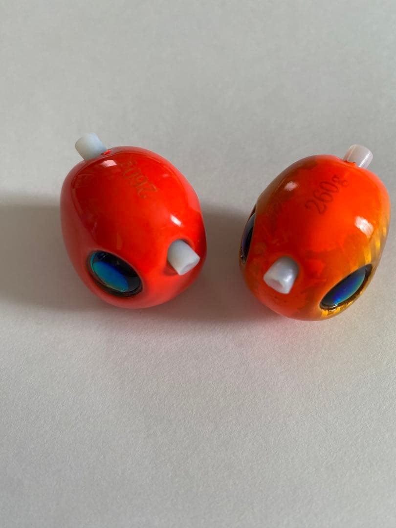 丸型オレンジ260g2個　タイラバ　鯛ラバヘッド　タングステン　送料無料