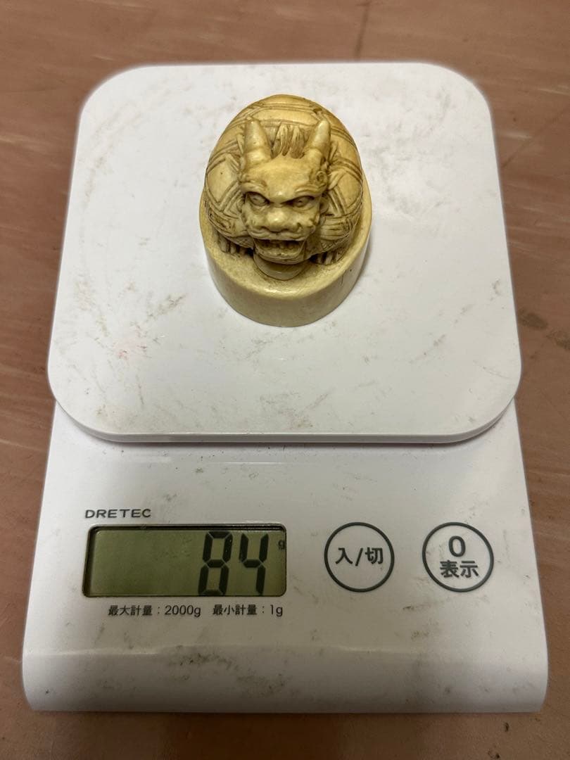 ライオン　清代　唐物　古美術品　印鑑　印材　マンモス牙彫　 置物　細密細工　骨董