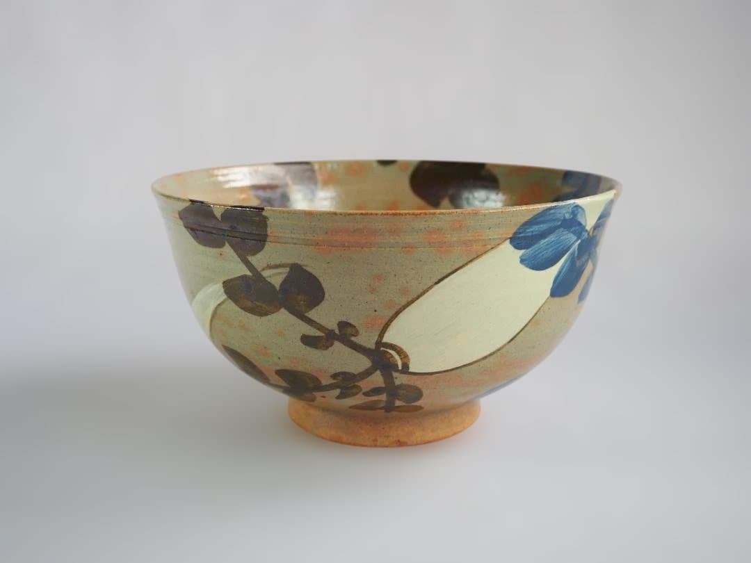 布志名焼9代土屋雲善造『色絵大根絵鉢』（共箱）