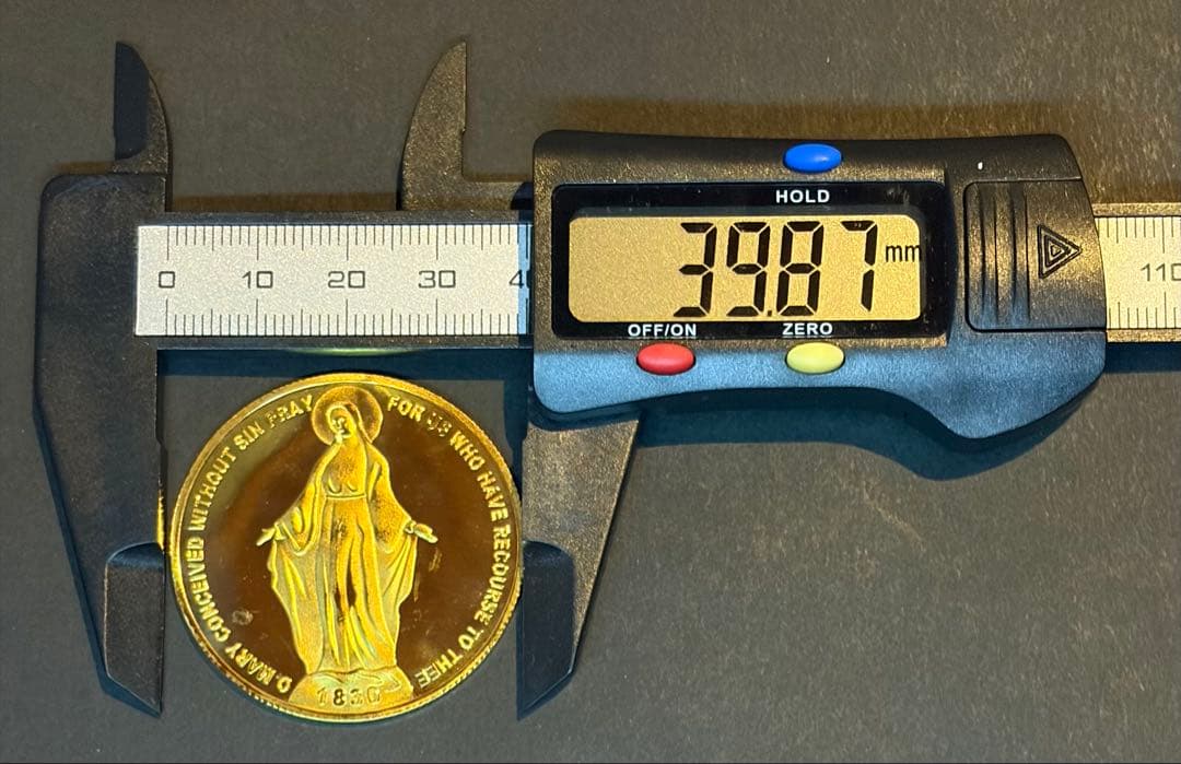 【金メダル】奇跡のメダイ マリア像 1830年記念 約40mm