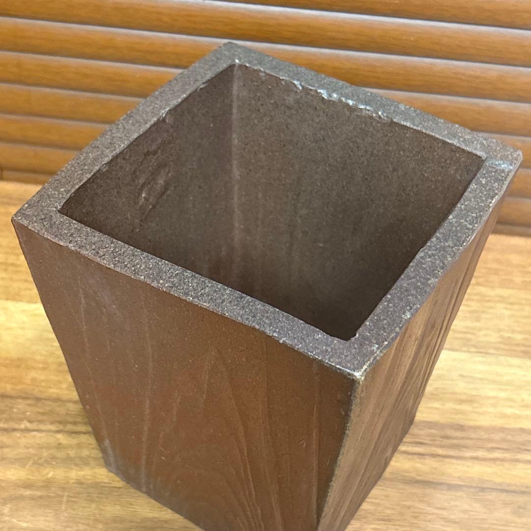 古備前■木目彫花入■器