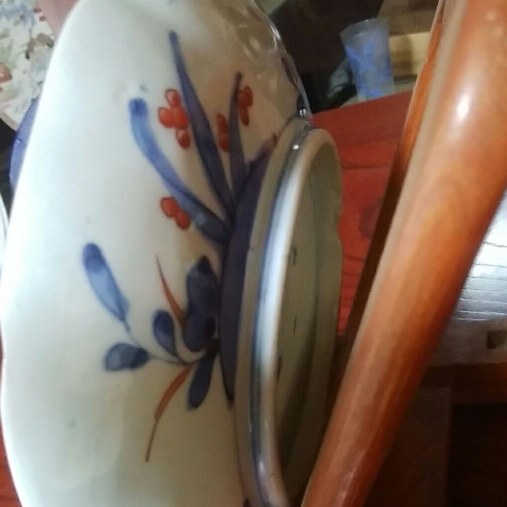 146 古伊万里　豪華絢爛　染錦手　花籠