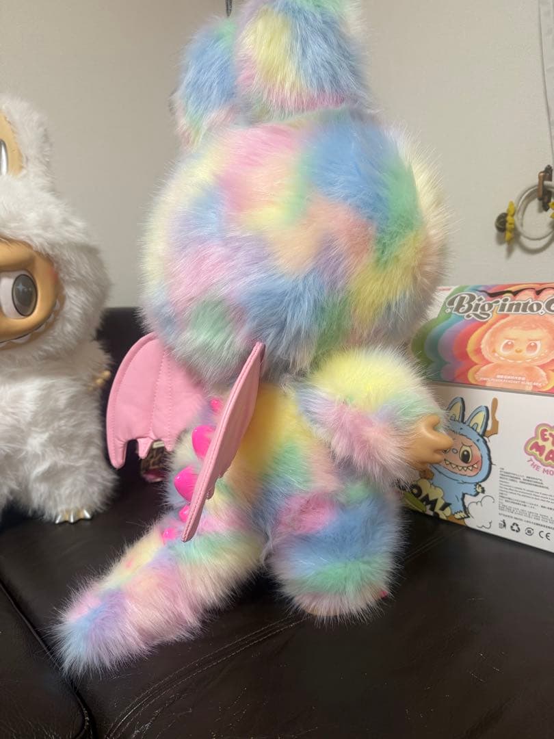 超特大60cmマカロンジモモ 夢色ふわもこ羽付き＆ピンクびれ スペシャルオーダー