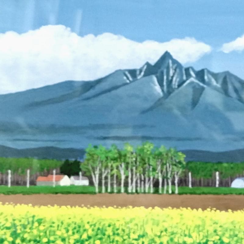 ☆伊藤正一☆「春の斜里岳」アクリル画　F４号　未使用！