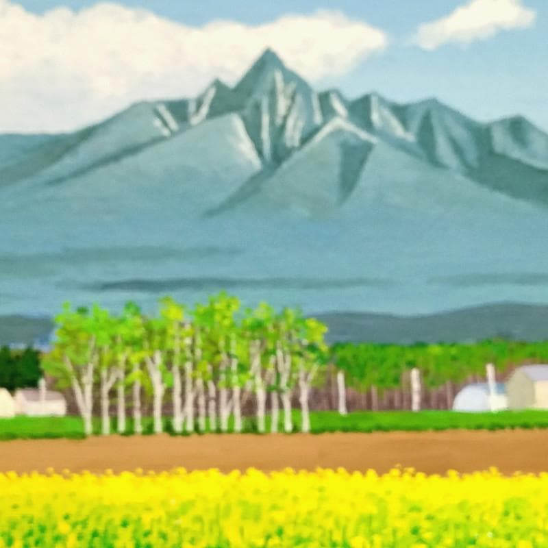 ☆伊藤正一☆「春の斜里岳」アクリル画　F４号　未使用！