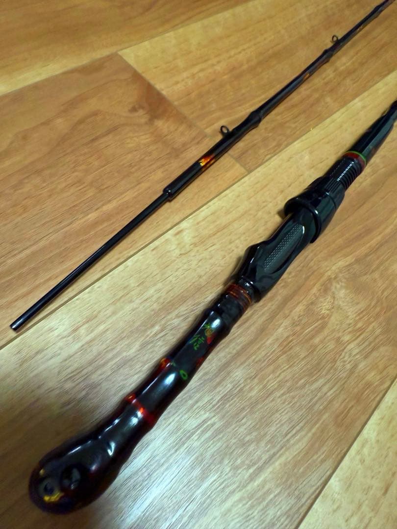 軟調　旭信和竿　金箔の珍しい層塗り　布袋竹