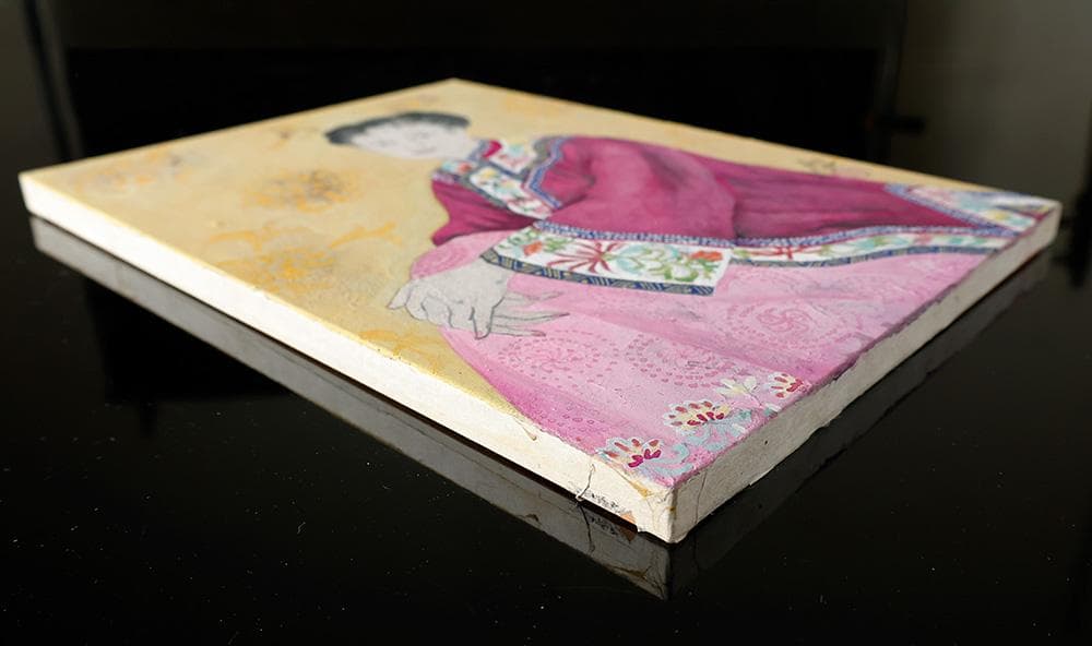 石坂恵子 油彩 直筆サイン 想い 女性の肖像画 日本画 共シール F4号 幻