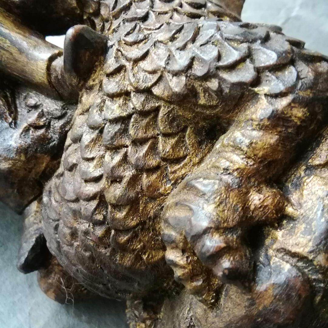 逸品　聖ジョージの竜退治　木彫金彩色聖人像　スペイン　19世紀　キリスト