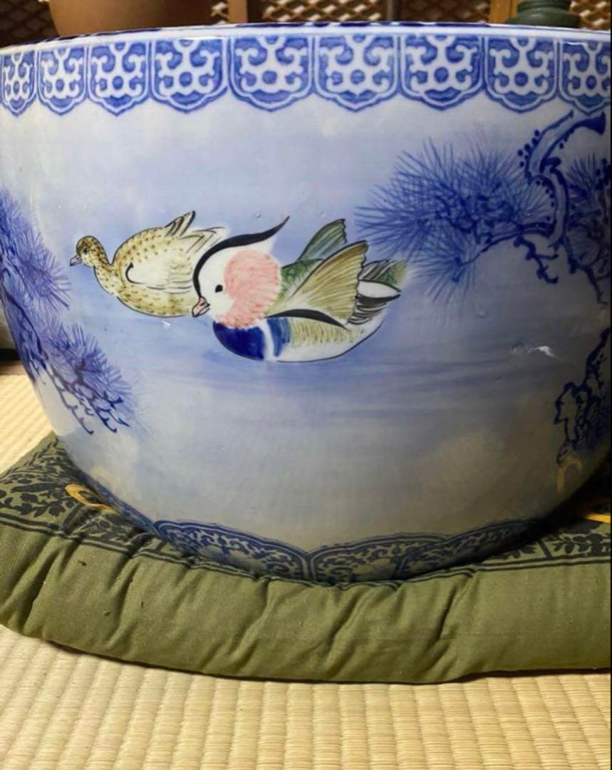 火鉢 鴨 工芸品 骨董品 炭箸 ヘラ付き