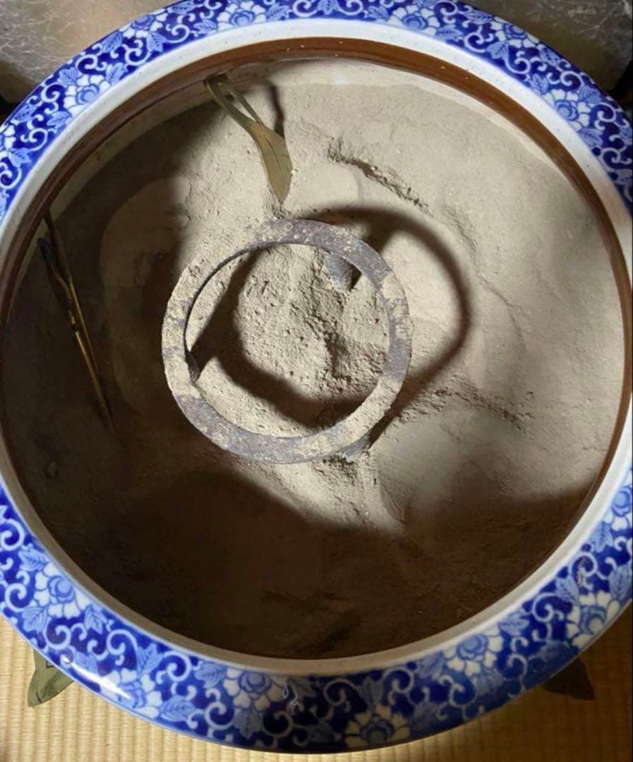 火鉢 鴨 工芸品 骨董品 炭箸 ヘラ付き