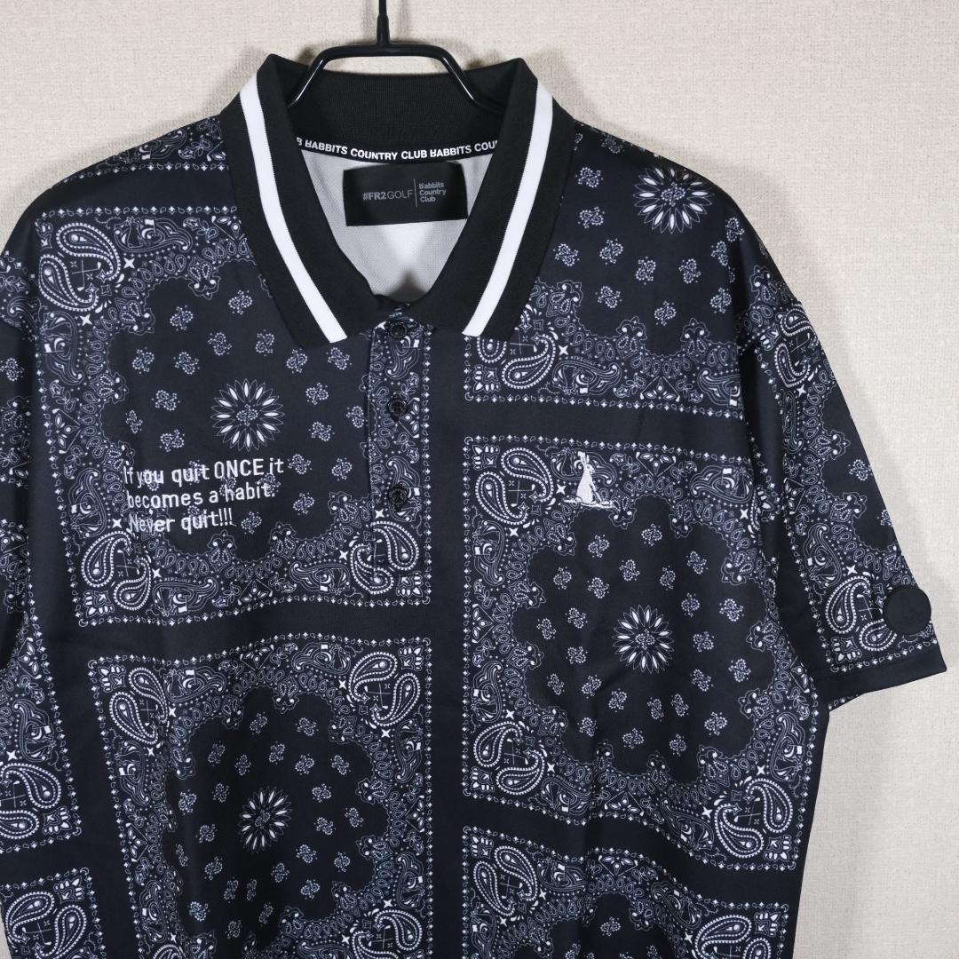 FR2GOLF 店舗限定 ペイズリー ポロシャツ BLACK