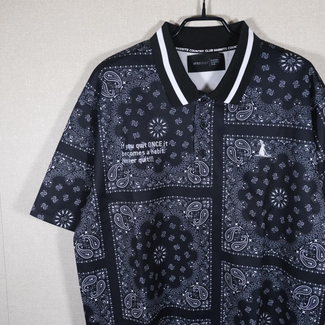 FR2GOLF 店舗限定 ペイズリー ポロシャツ BLACK