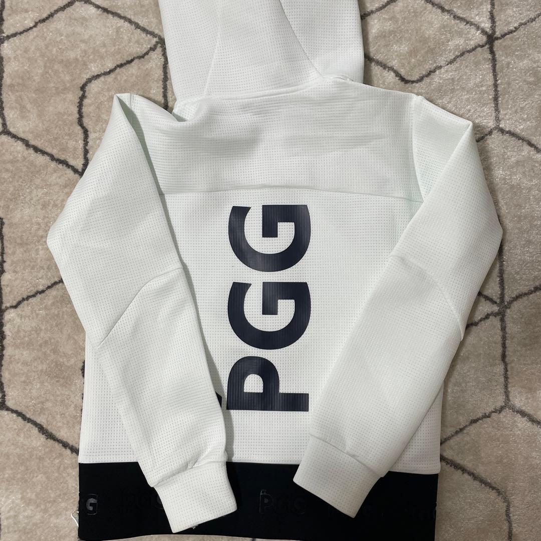 PGG メンズ ゴルフウェア フルジップパーカーとパンツ セット ホワイト