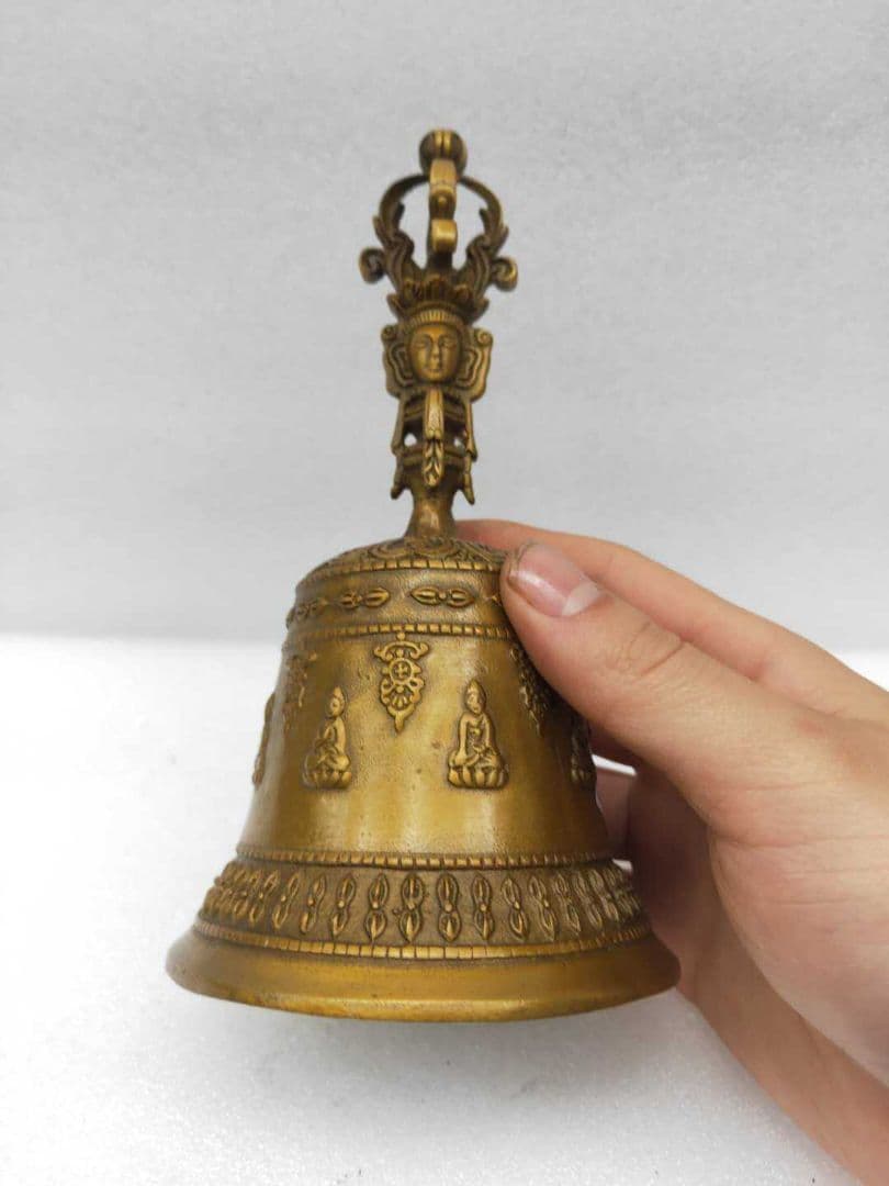 銅製 法器 手揺鈴 五股金剛密鈴 金剛杵銅鈴 装飾品 工芸品 置物