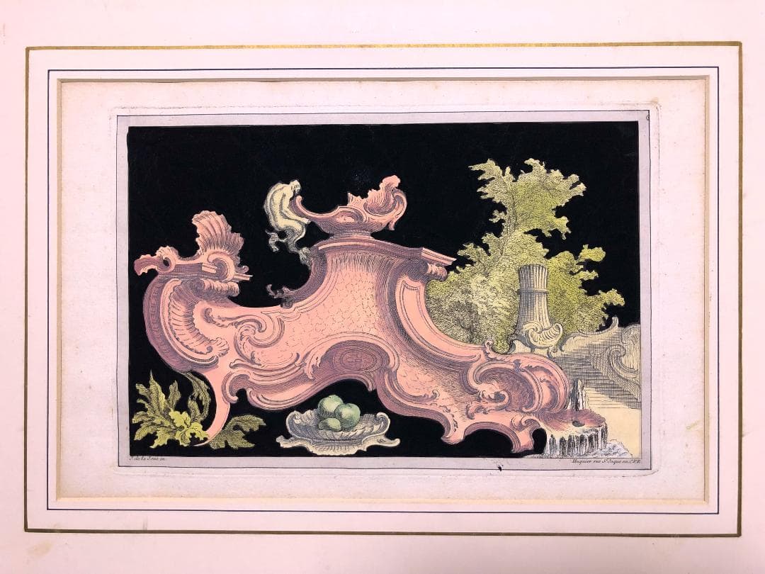 ガブリエル・ユキエのエッチング　ジャック・ド・ラジュ原画　18世紀ロココ芸術