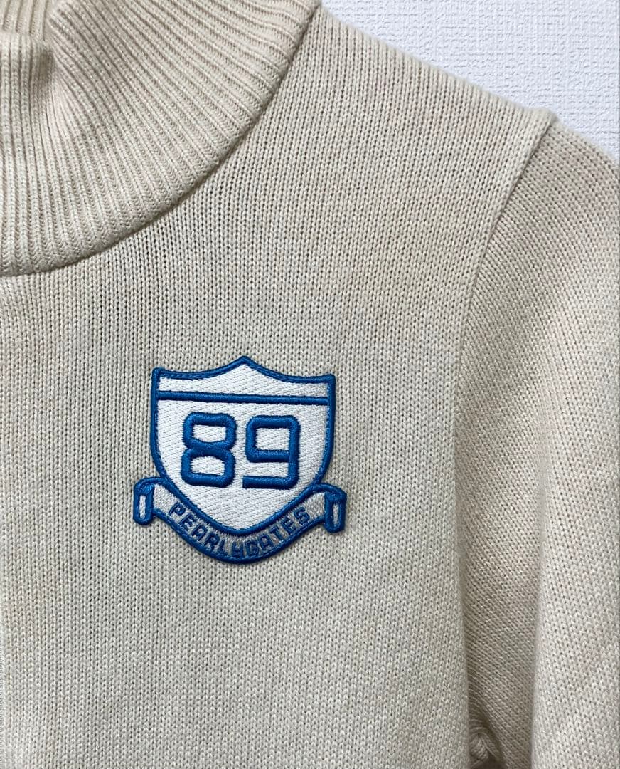 値下げPEARLY GATES クリーム色 ジャケット 89 長袖 ワッペン M