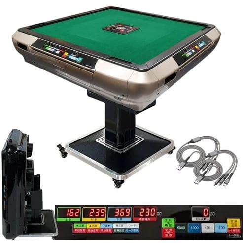 全自動麻雀卓 デジタル ガラス脚 金色★最新型 静音＆点数表示付！PSE認証済