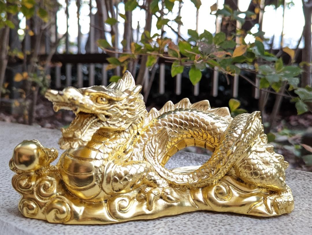 【期間限定特価】【商売繁盛金運上昇】金龍 純金箔 荒波々幾（アラハバキ）大神像