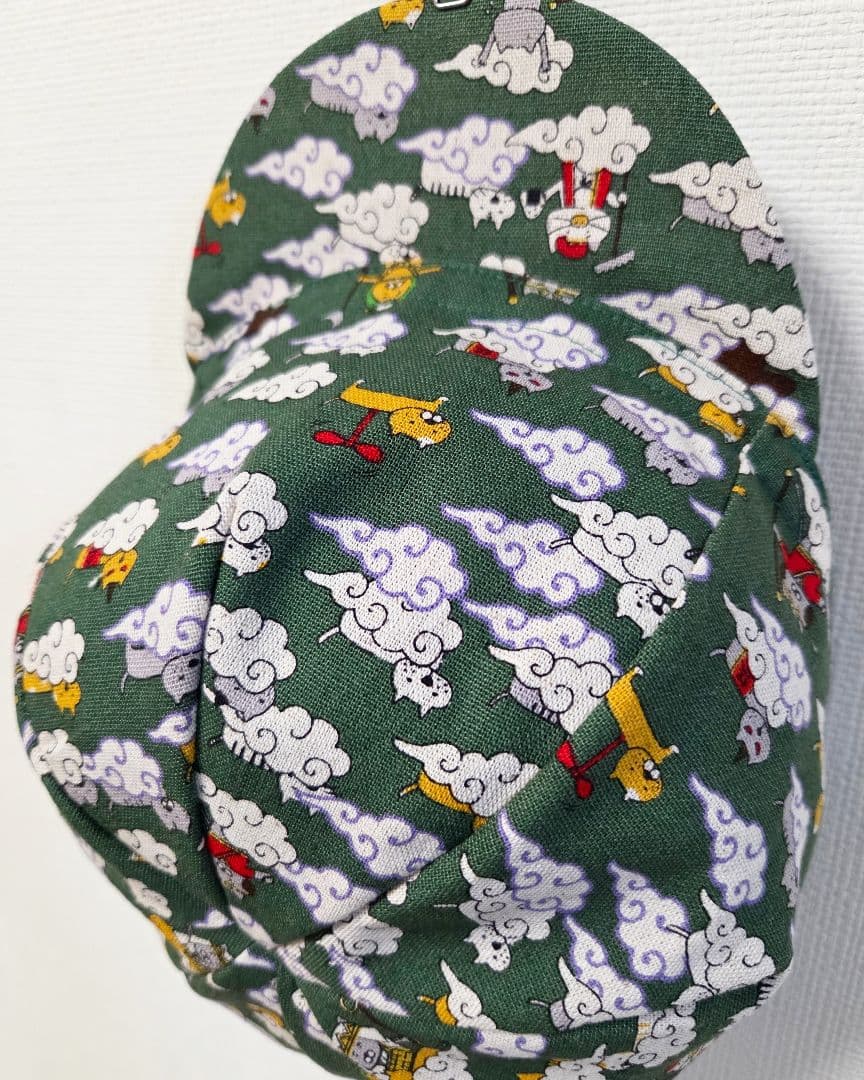 ★サイクルキャップ★【No.95】筋斗雲にゃんこ猫遊記(グリーン)