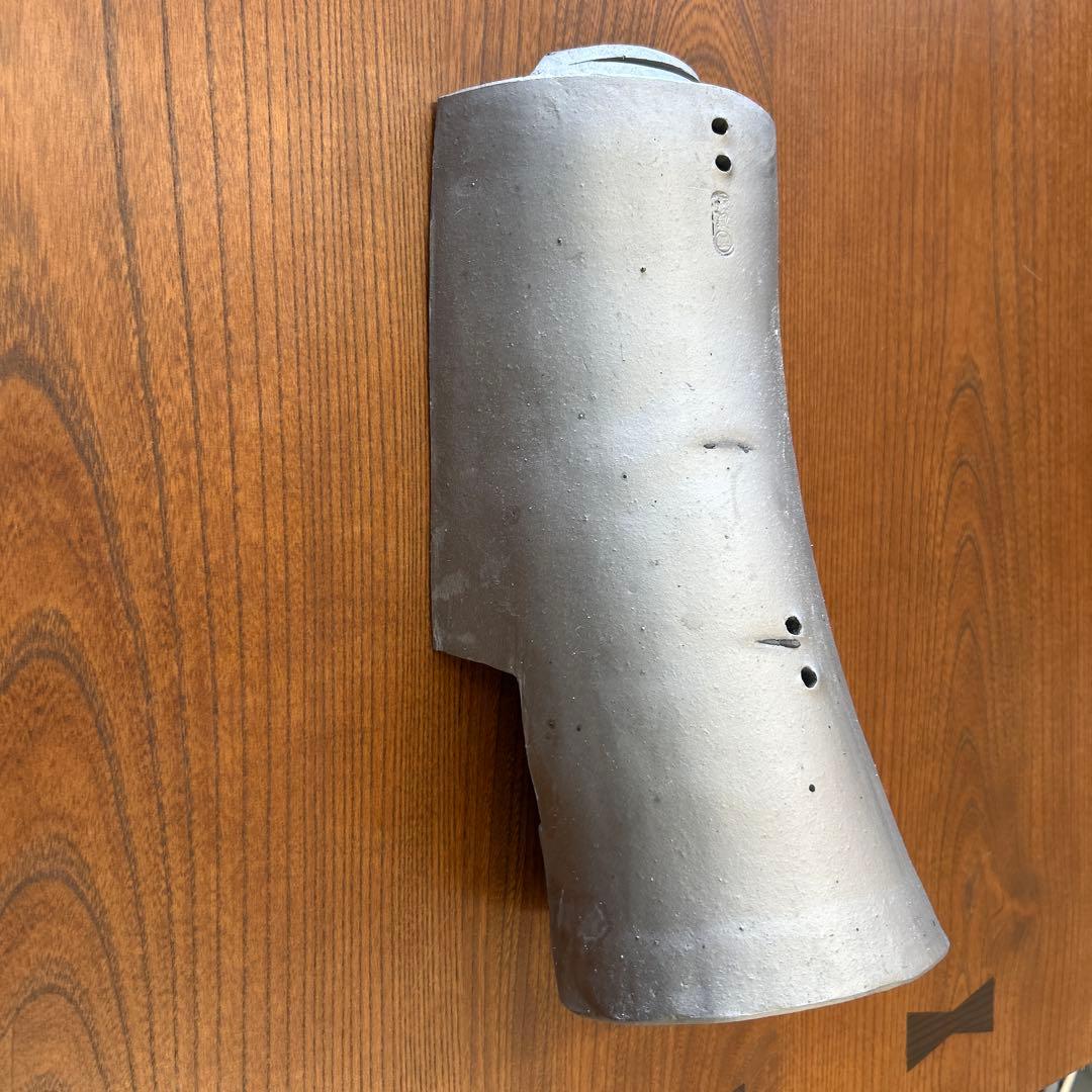 いぶし瓦製円筒形オブジェ