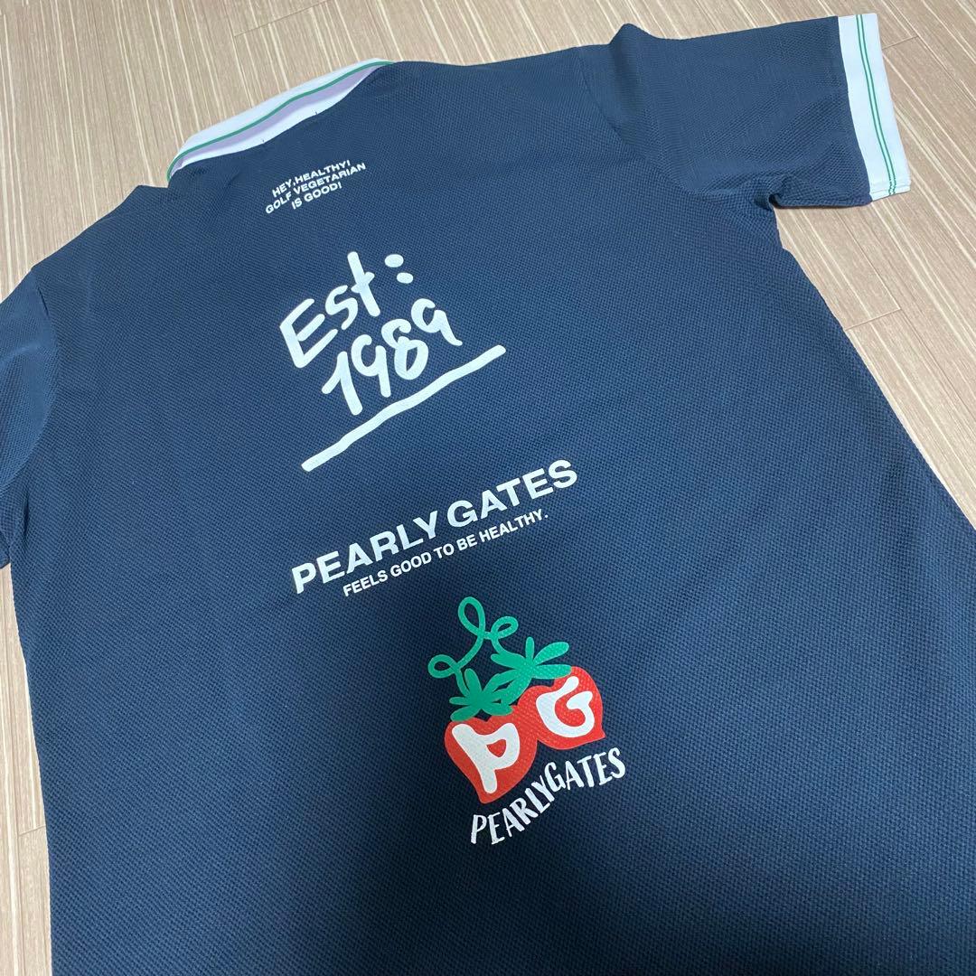 新品タグ付き　PEARLY GATES ポロシャツ ネイビー　サイズLL