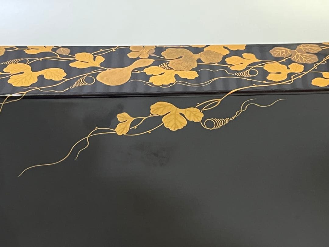 DT731 瓢箪纏蒔絵 四方盆 美品